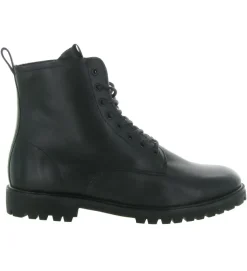 apres ski bottes fourrees - Chaussures neige - homme - Cuir - Noir - Black stone