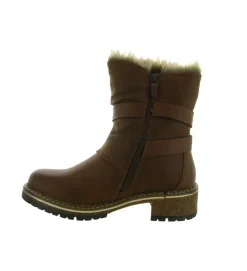 apres ski bottes fourrees - Chaussure neige - femme - Synthétique - Marron - Kimberfeel