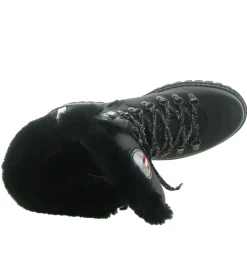 apres ski bottes fourrees - Chaussure neige - femme - Cuir - Noir - New italia shoes