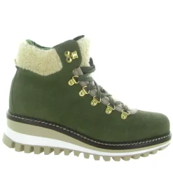 apres ski bottes fourrees - Chaussure neige - femme - Nubuck - Kaki - New italia shoes
