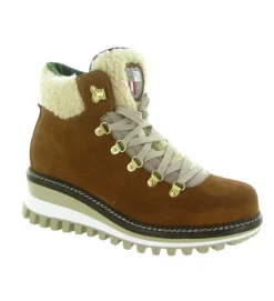apres ski bottes fourrees - Chaussure neige - femme - Nubuck - Marron - New italia shoes