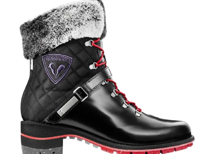 apres ski bottes fourrees - Chaussure neige - femme - Cuir - Noir - Rossignol