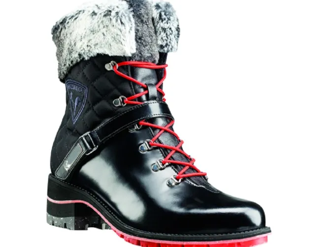 apres ski bottes fourrees - Chaussure neige - femme - Cuir - Noir - Rossignol