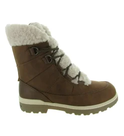 apres ski bottes fourrees - Chaussure neige - femme - Synthétique - Marron - Kimberfeel