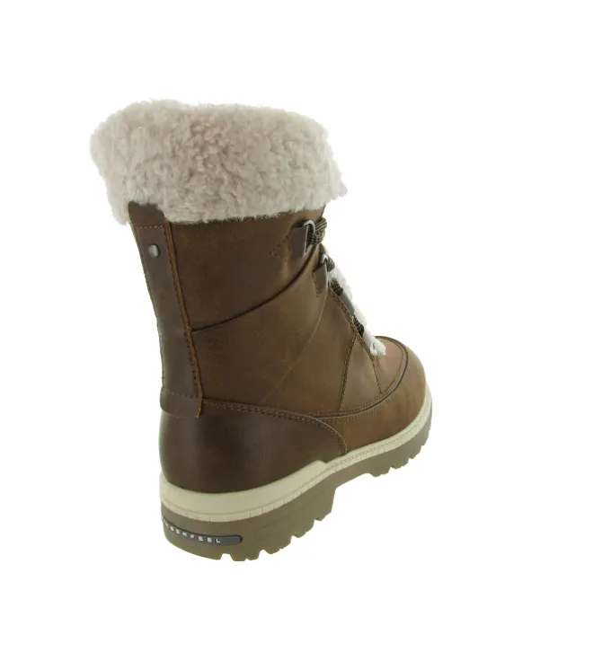 apres ski bottes fourrees - Chaussure neige - femme - Synthétique - Marron - Kimberfeel