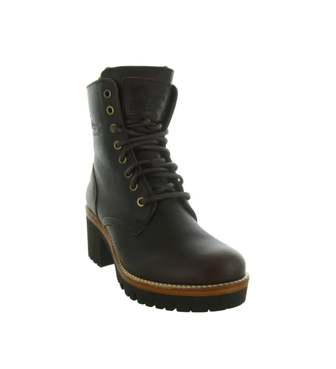 apres ski bottes fourrees - Chaussure neige - femme - Cuir - Marron - Panama jack