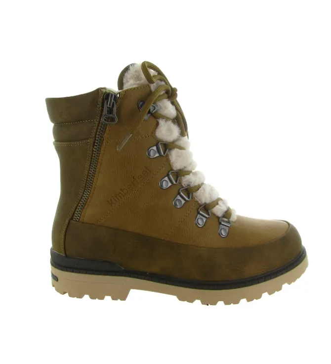 apres ski bottes fourrees - Chaussure neige - femme - Synthétique - Beige - Kimberfeel