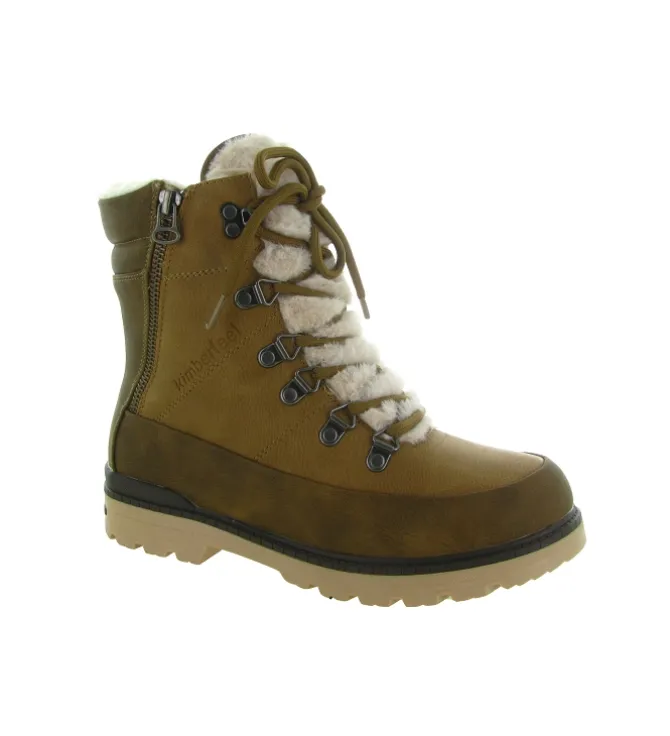 apres ski bottes fourrees - Chaussure neige - femme - Synthétique - Beige - Kimberfeel