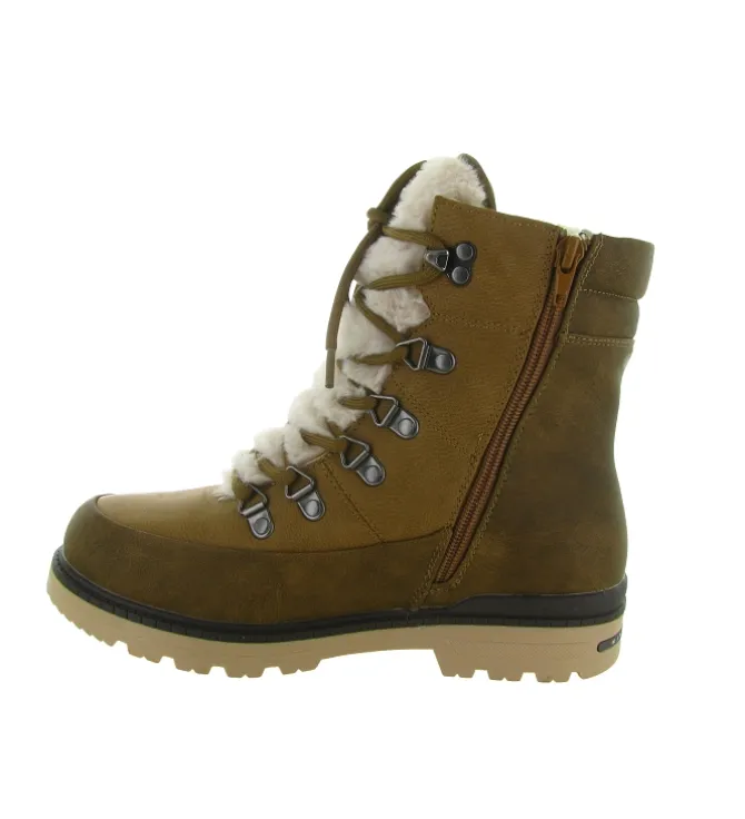 apres ski bottes fourrees - Chaussure neige - femme - Synthétique - Beige - Kimberfeel