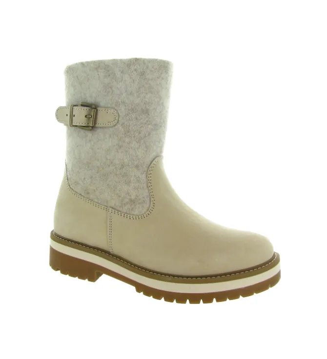 apres ski bottes fourrees - Chaussure neige - femme - Nubuck - Beige - La thuile