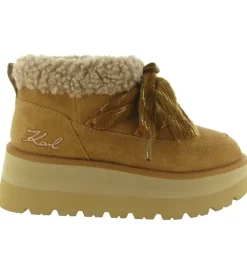 apres ski bottes fourrees - Chaussure neige - femme - Nubuck - Chestnut - Karl lagerfeld