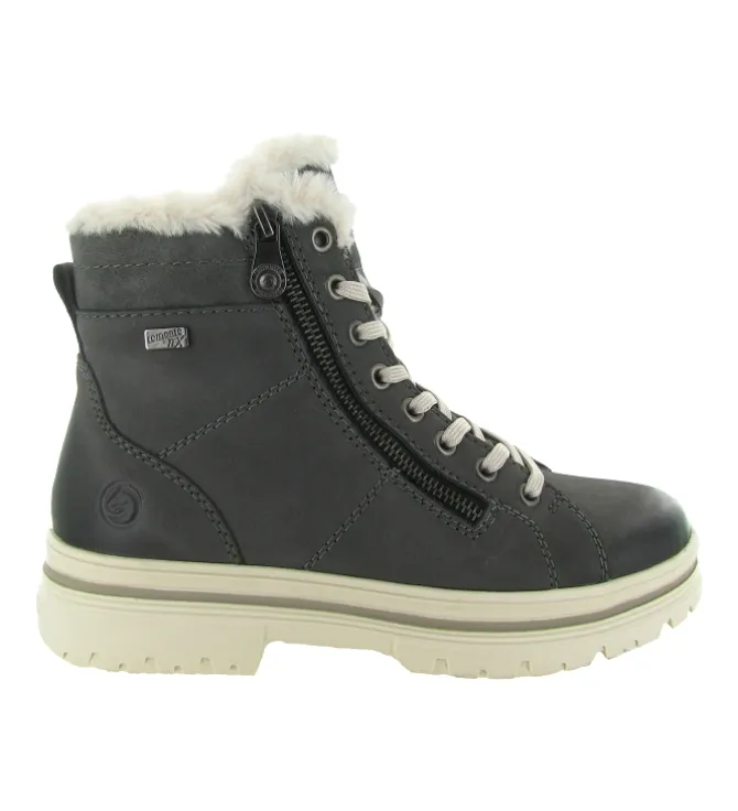 apres ski bottes fourrees - Chaussure neige - femme - Cuir - Gris - Remonte