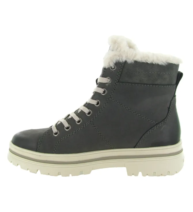 apres ski bottes fourrees - Chaussure neige - femme - Cuir - Gris - Remonte