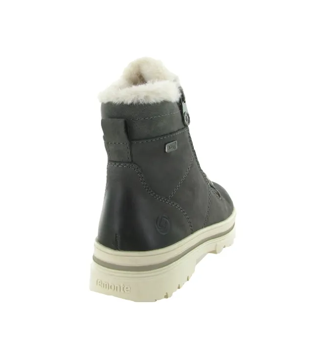 apres ski bottes fourrees - Chaussure neige - femme - Cuir - Gris - Remonte