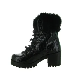apres ski bottes fourrees - Chaussure neige - femme - Cuir - Noir - New italia shoes
