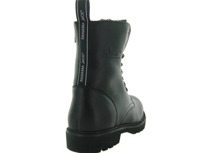 apres ski bottes fourrees - Chaussure neige - femme - Cuir - Noir - Panama jack