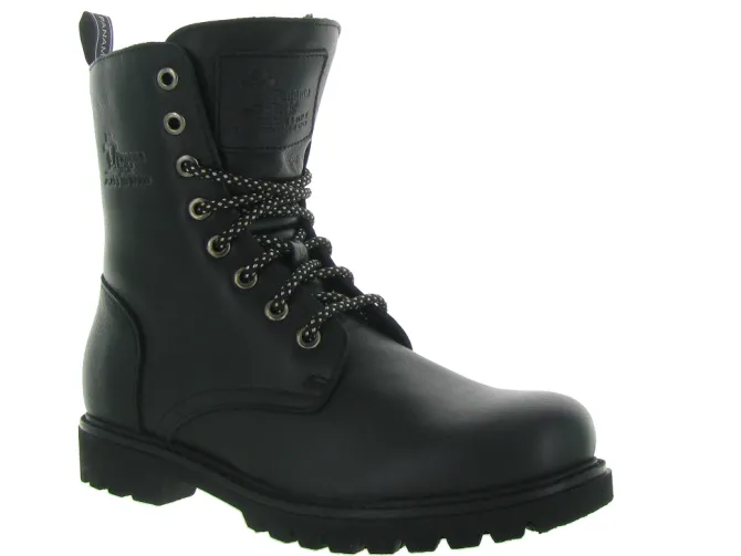 apres ski bottes fourrees - Chaussure neige - femme - Cuir - Noir - Panama jack