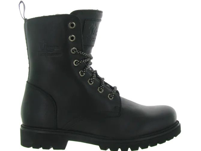 apres ski bottes fourrees - Chaussure neige - femme - Cuir - Noir - Panama jack