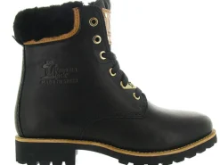 apres ski bottes fourrees - Chaussure neige - femme - Cuir - Noir - Panama jack