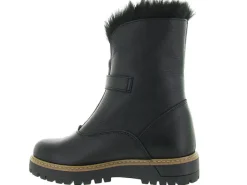 apres ski bottes fourrees - Chaussure neige - femme - Cuir - Noir - La thuile