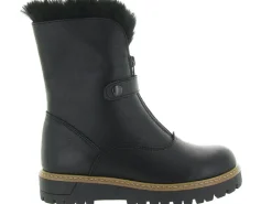 apres ski bottes fourrees - Chaussure neige - femme - Cuir - Noir - La thuile
