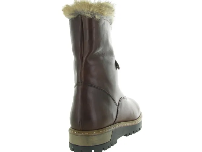 apres ski bottes fourrees - Chaussure neige - femme - Cuir - Marron - La thuile