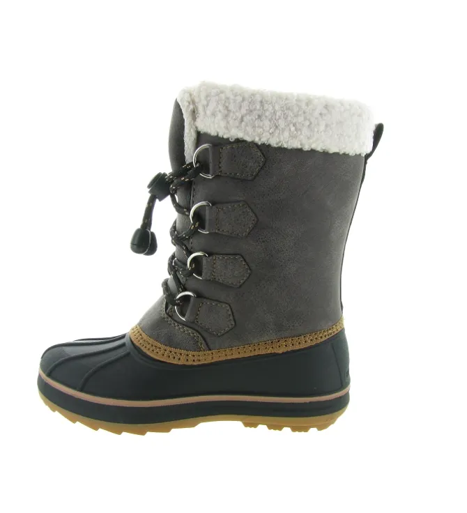 apres ski bottes fourrees - - junior garcon - Synthétique - Marron - Kimberfeel
