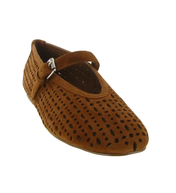 ballerines - Ballerine plate - femme - Nubuck - Marron - Bibi lou