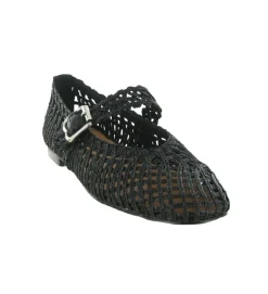 ballerines - Ballerine plate - femme - Raphia - Noir - Bibi lou