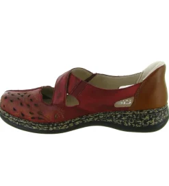 ballerines - Ballerine plate - femme - Cuir - Rouge - Rieker