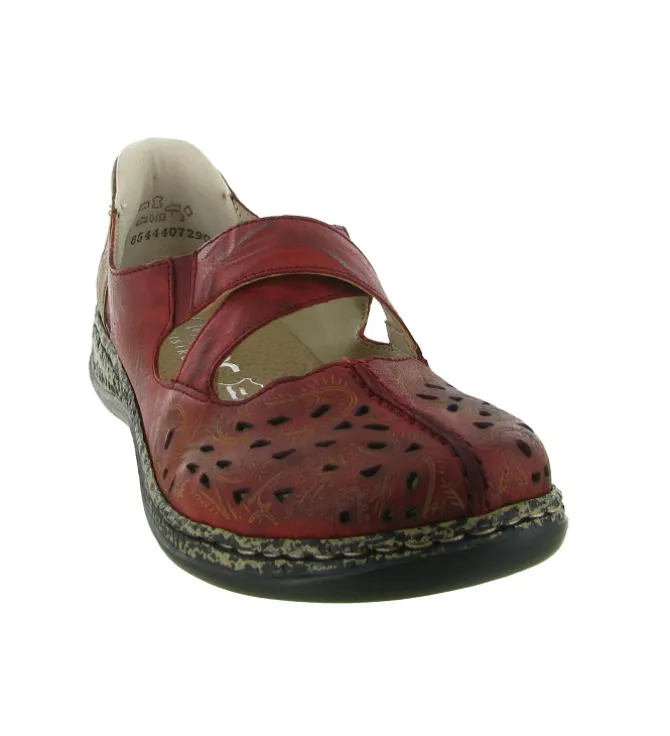 ballerines - Ballerine plate - femme - Cuir - Rouge - Rieker