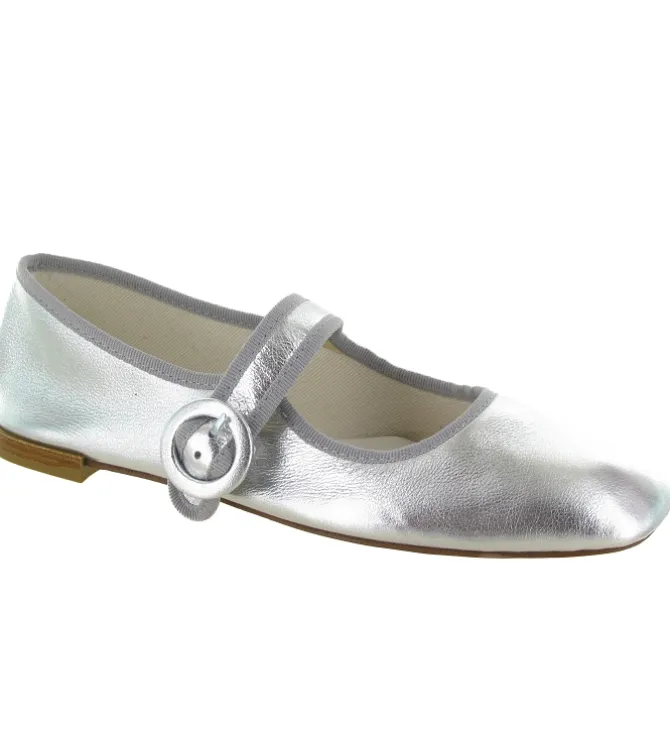 ballerines - Ballerine plate - femme - Cuir - Argent - Repetto