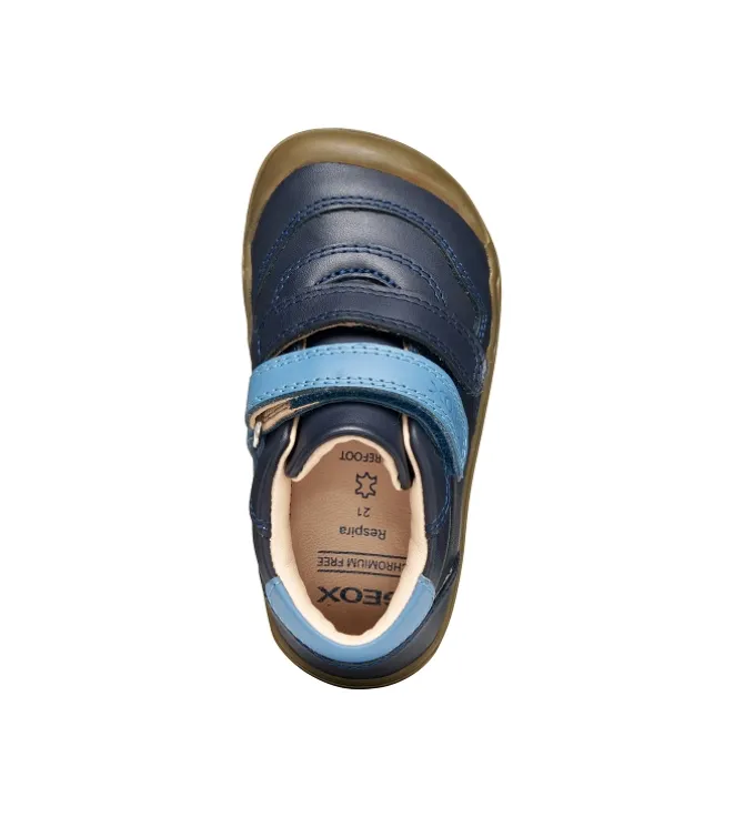 baskets et sneakers - BAREFOOT - bebe garcon - Cuir - Bleu Marine - Geox