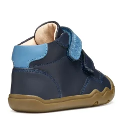 baskets et sneakers - BAREFOOT - bebe garcon - Cuir - Bleu Marine - Geox