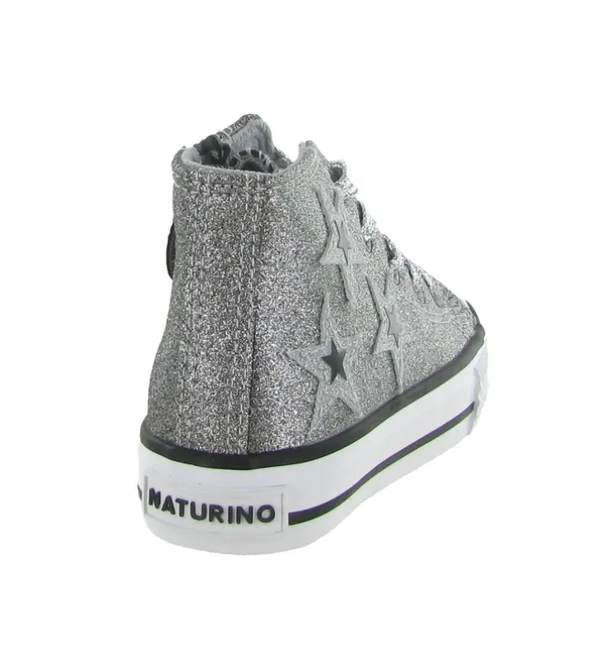 baskets et sneakers - - bebe fille - Cuir - Argent - Naturino
