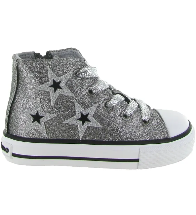 baskets et sneakers - - bebe fille - Cuir - Argent - Naturino