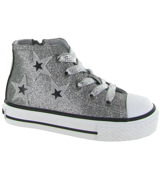 baskets et sneakers - - bebe fille - Cuir - Argent - Naturino