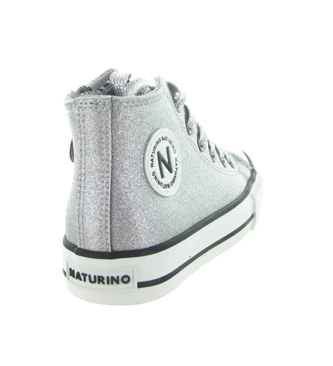 baskets et sneakers - - bebe fille - Cuir - Argent - Naturino