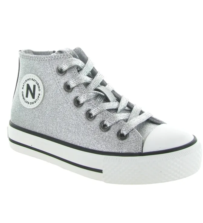 baskets et sneakers - - bebe fille - Cuir - Argent - Naturino