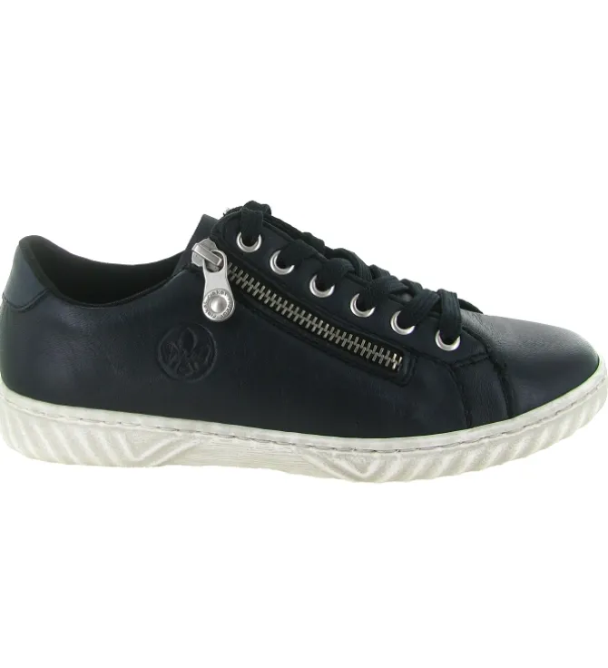 baskets et sneakers - Confort - femme - Cuir - Bleu Marine - Rieker