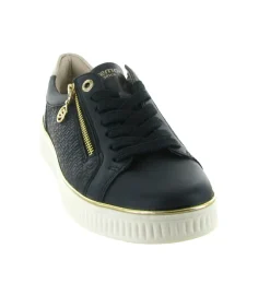 baskets et sneakers - Confort - femme - Cuir - Bleu Marine - Remonte