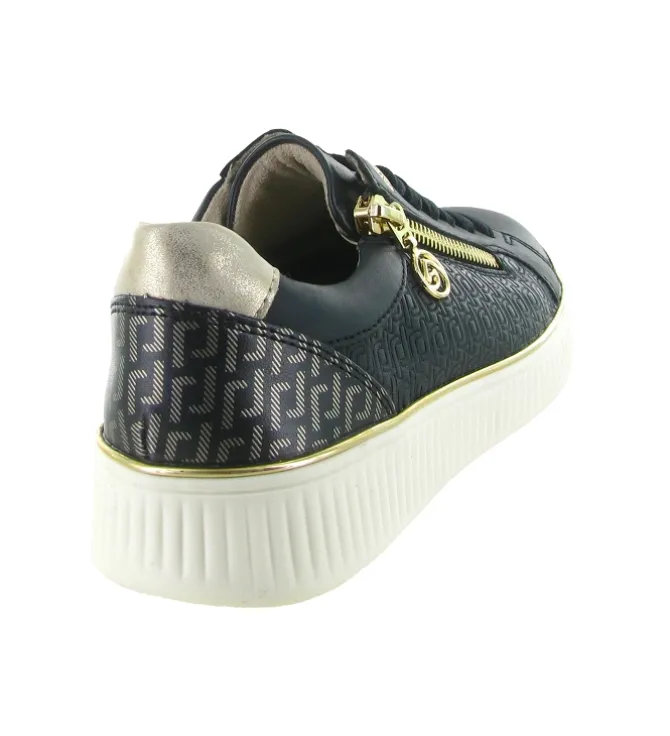 baskets et sneakers - Confort - femme - Cuir - Bleu Marine - Remonte