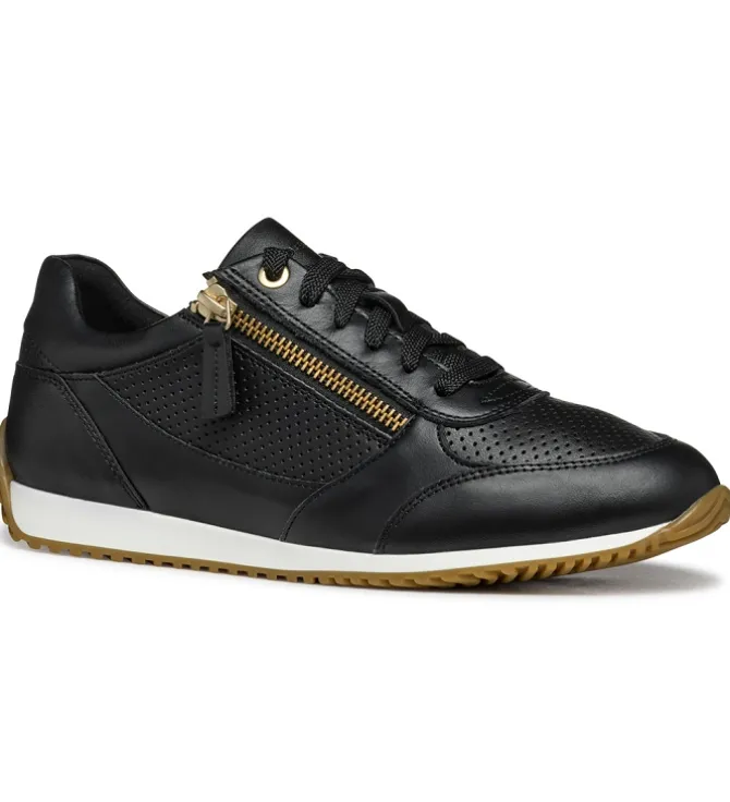 baskets et sneakers - Confort - femme - Cuir - Noir - Geox