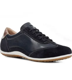 baskets et sneakers - Confort - femme - Cuir - Bleu Marine - Geox