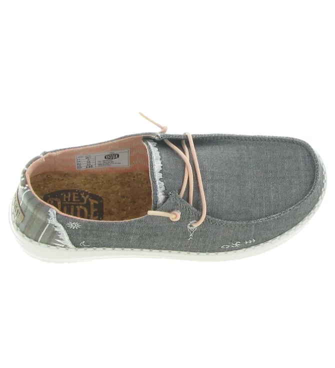 baskets et sneakers - Confort - femme - Toile - Gris - Hey dude