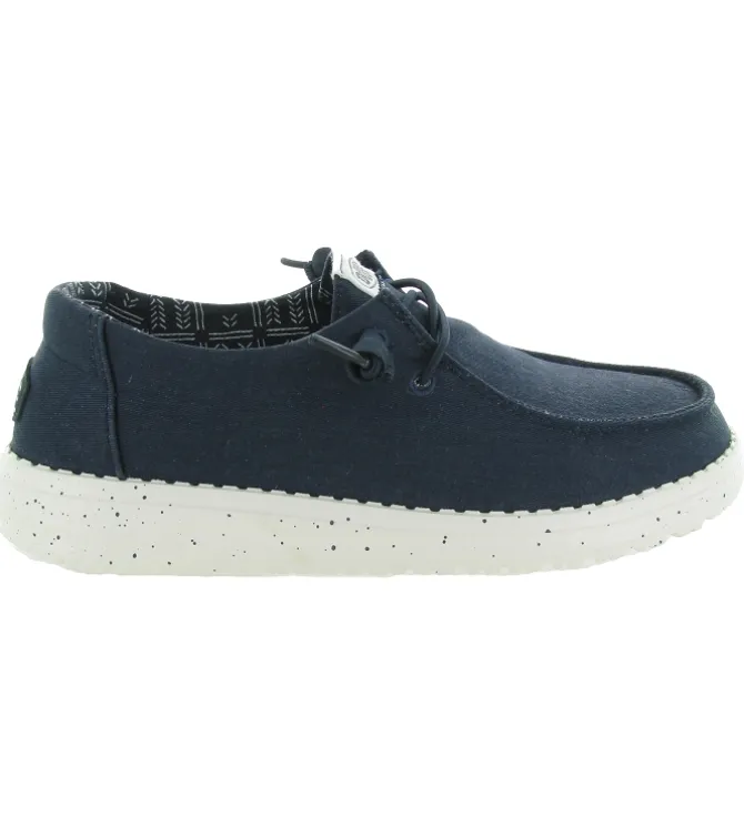 baskets et sneakers - Confort - femme - Toile - Bleu Marine - Hey dude