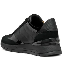 baskets et sneakers - Confort - femme - Cuir laminé - Noir - Geox