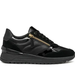 baskets et sneakers - Confort - femme - Cuir laminé - Noir - Geox