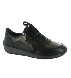 baskets et sneakers - Confort - femme - Cuir - Noir - Rieker