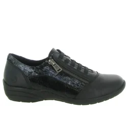 baskets et sneakers - Confort - femme - Cuir - Noir - Remonte